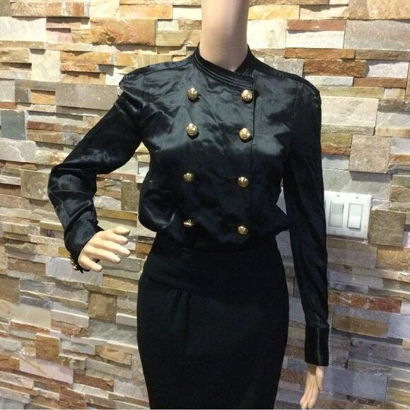 BAIMAIN x H&M Silk Military Shirt with Cold-Tone Bottoms - Picture 4 of 9